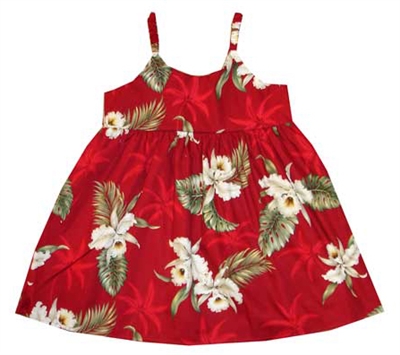 KY's Children's Red Orchid Hawaiian Dresses