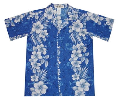 Hawaiian Shirt Hibiscus Trend (blue) – The Hawaii Shop